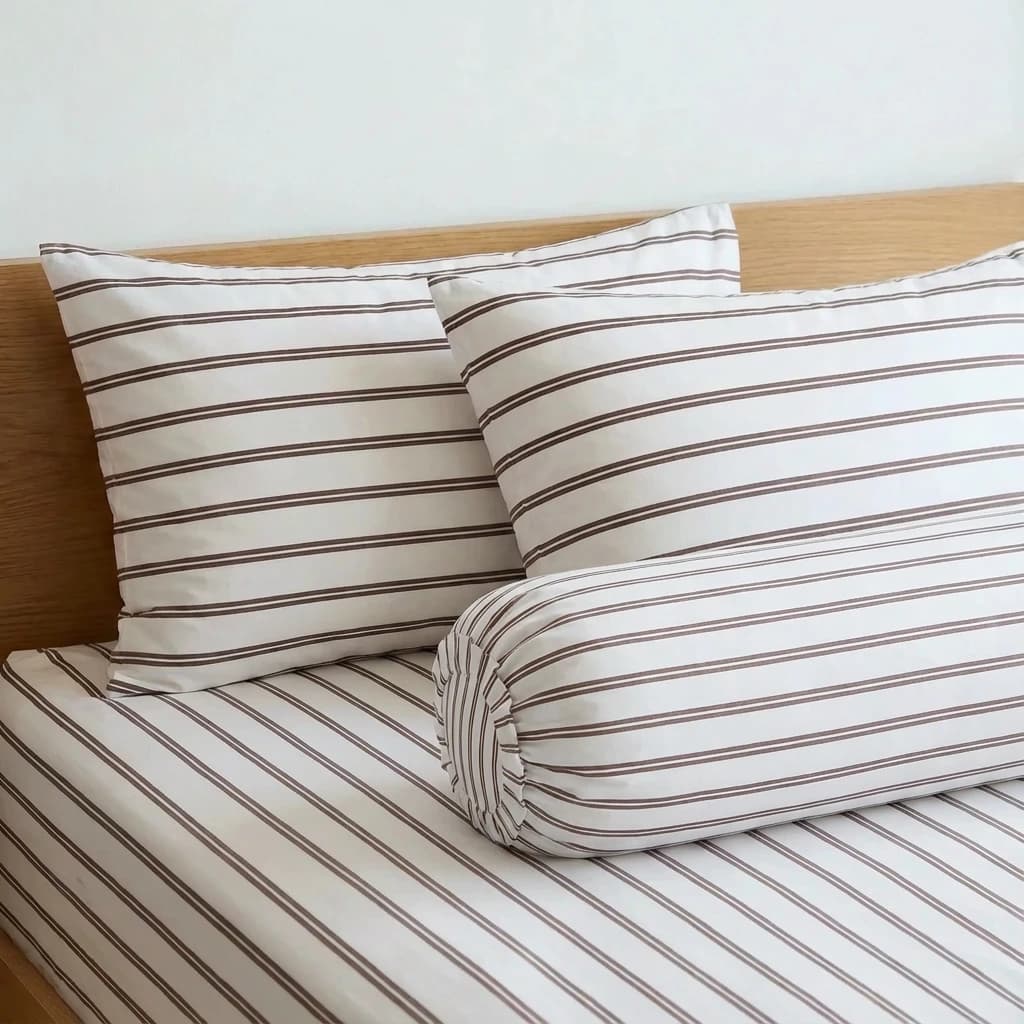 Bộ Ga Gối 4 Món Lụa Tencel 60s Urban Stripe
