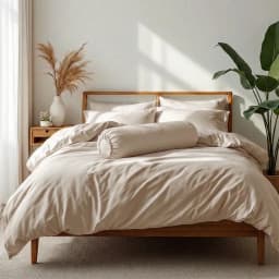 Bộ Chăn Ga Gối 5 món Cotton Satin Màu Trơn 6