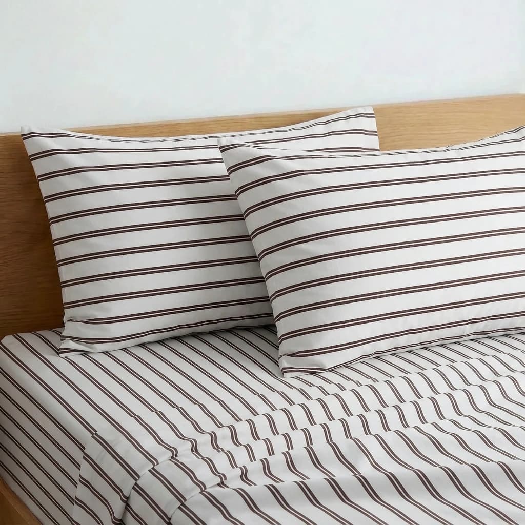 Bộ Ga Gối 3 Món Lụa Tencel 60s Urban Stripe