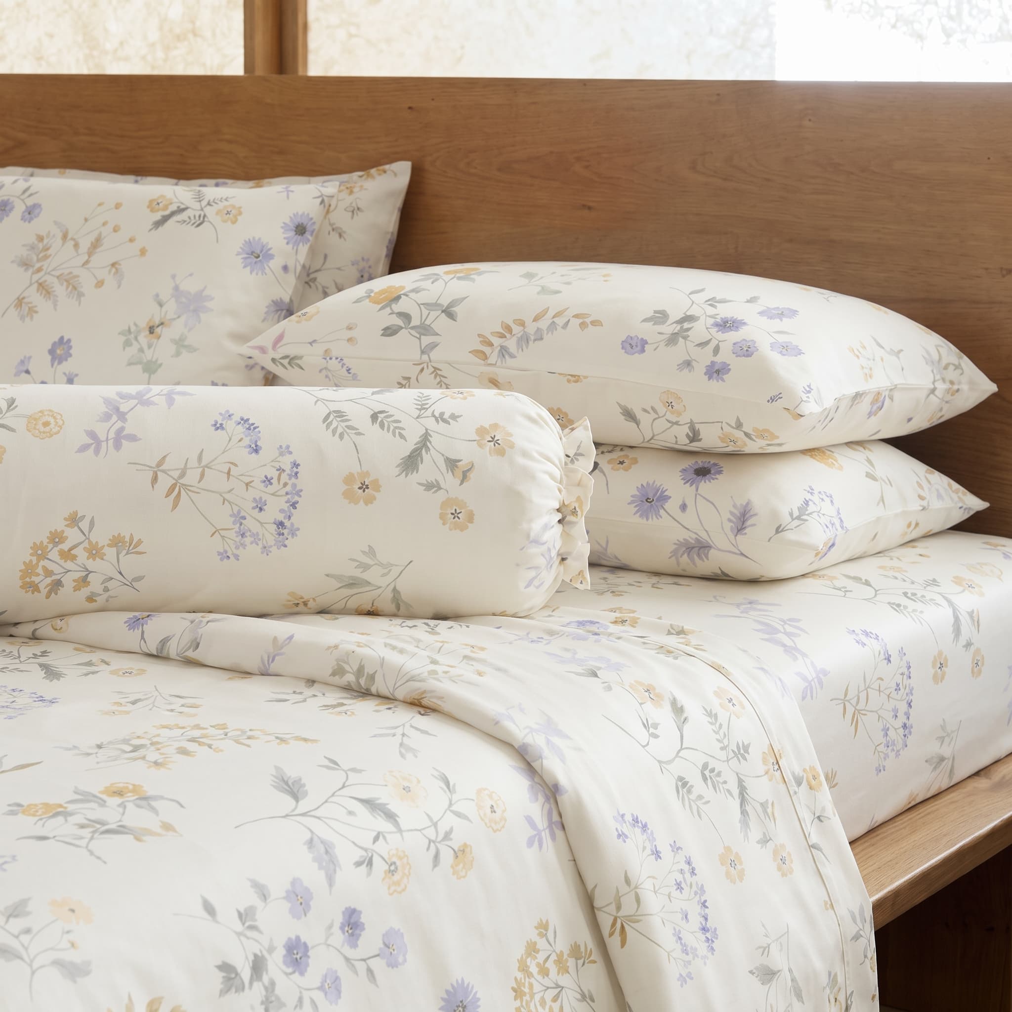 Bộ Chăn Ga Gối 5 Món Lụa Tencel 60s Họa Tiết Sunny Bloom