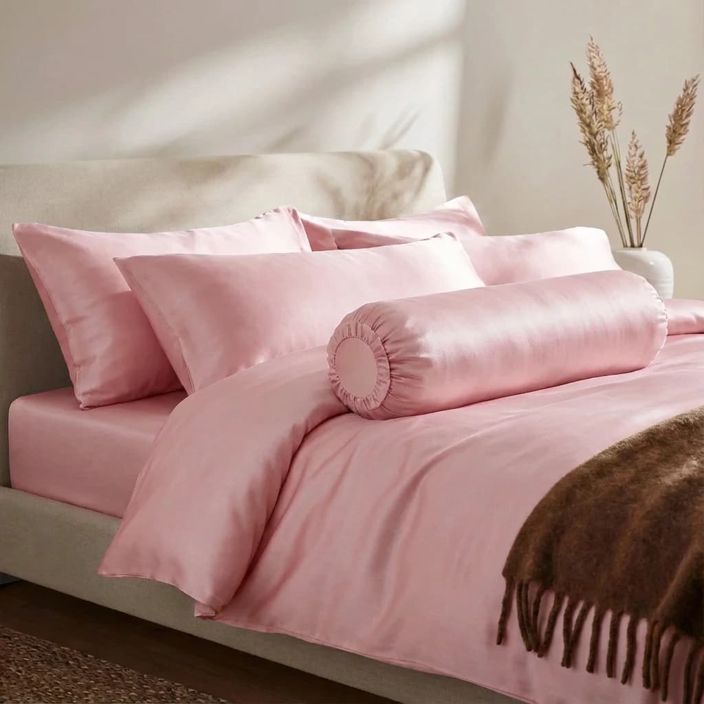 Bộ Ga Gối 4 món Lụa Tencel 60s Màu Trơn