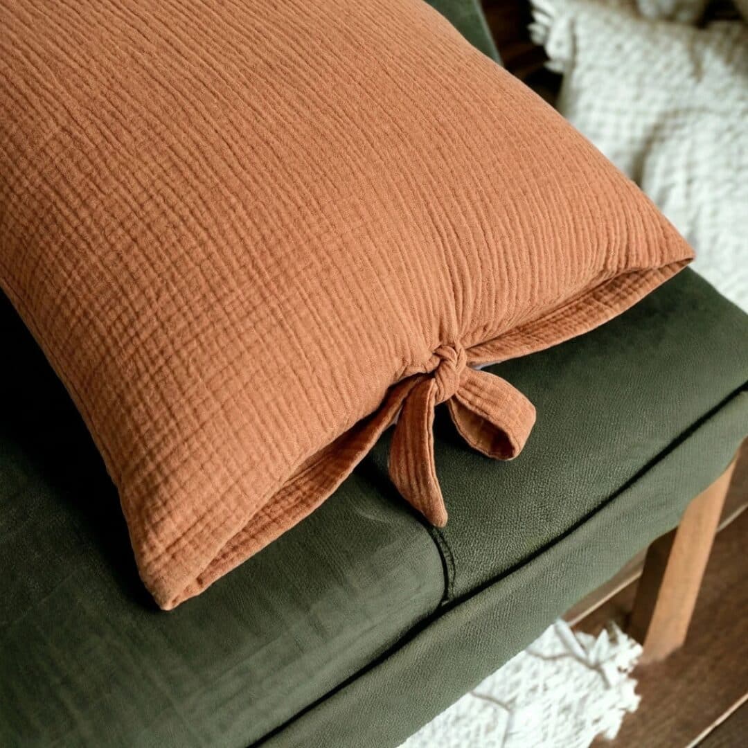 Vỏ gối xô Muslin Melinen 100% cotton tự nhiên cho bé