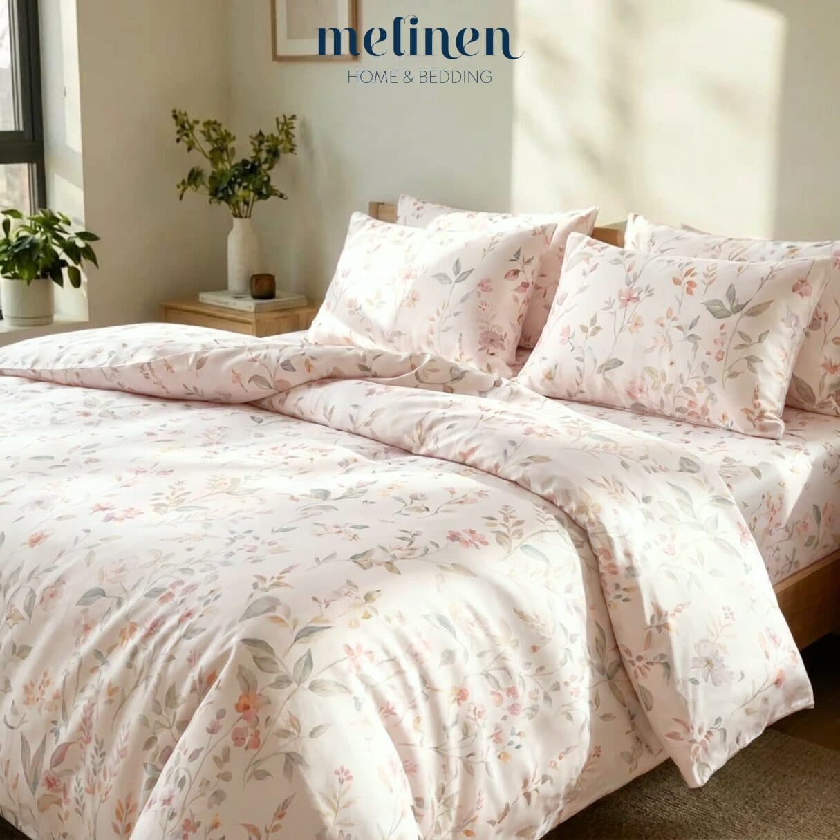 Bộ Chăn Ga Gối 5 Món Lụa Tencel 60s Spring