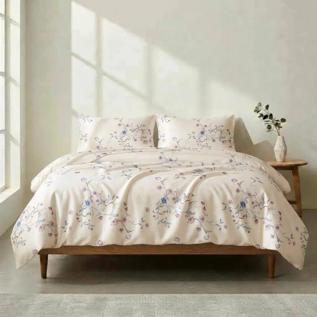 Bộ Chăn Ga Gối 5 Món Lụa Tencel 60s Tiny Hoa Nhí