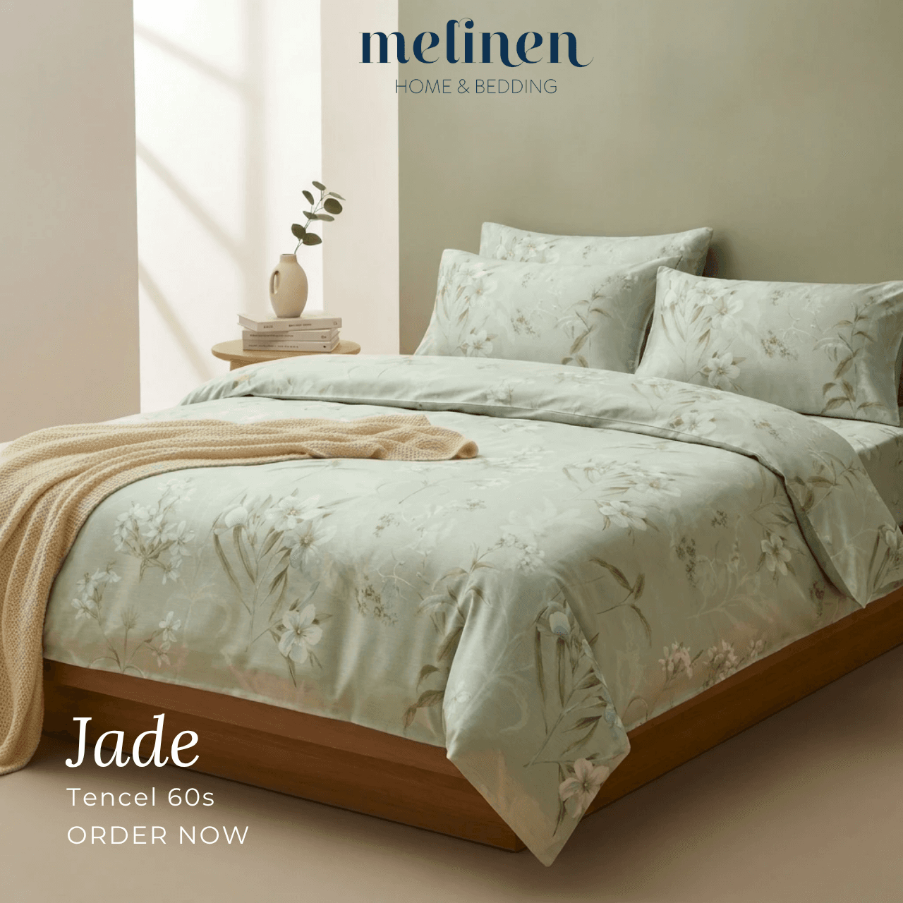 Bộ Ga Gối 4 Món Lụa Tencel 60s Jade