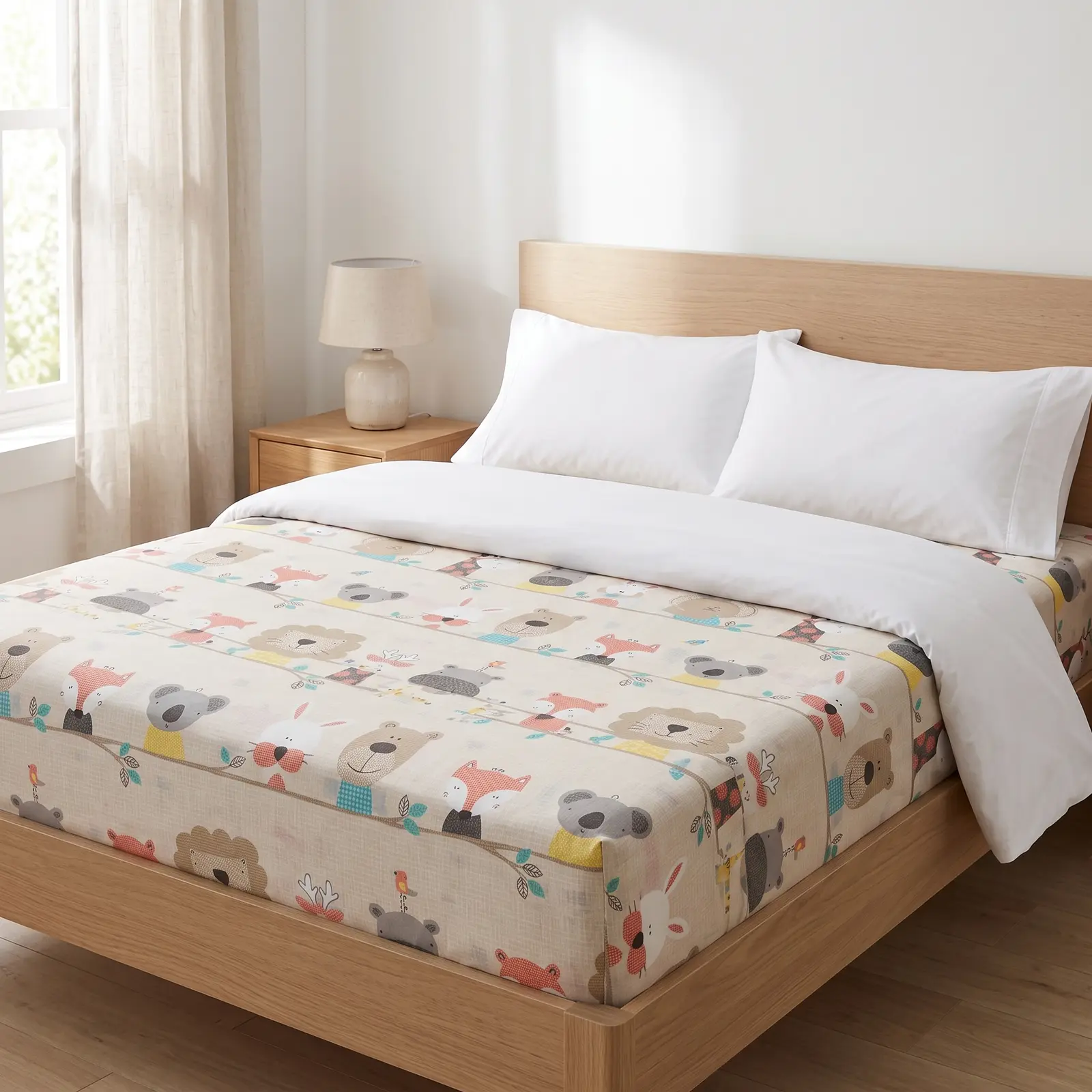 Ga Giường Lụa Tencel 60s Họa Tiết Safari