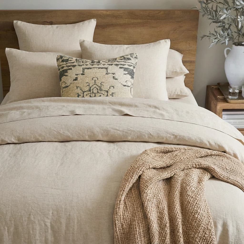 Bộ Chăn Ga Gối 5 món Cotton Washed