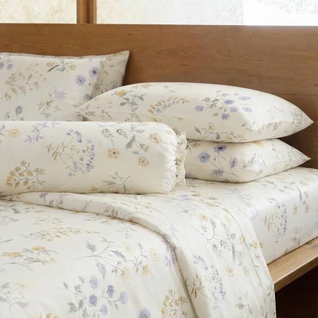 Bộ Chăn Ga Gối 5 món Lụa Tencel 60s Họa Tiết
