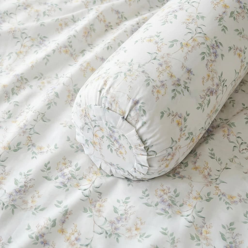 Vỏ Gối Ôm Lụa Tencel 60s Chùm Hoa 70x100 Có Bèo