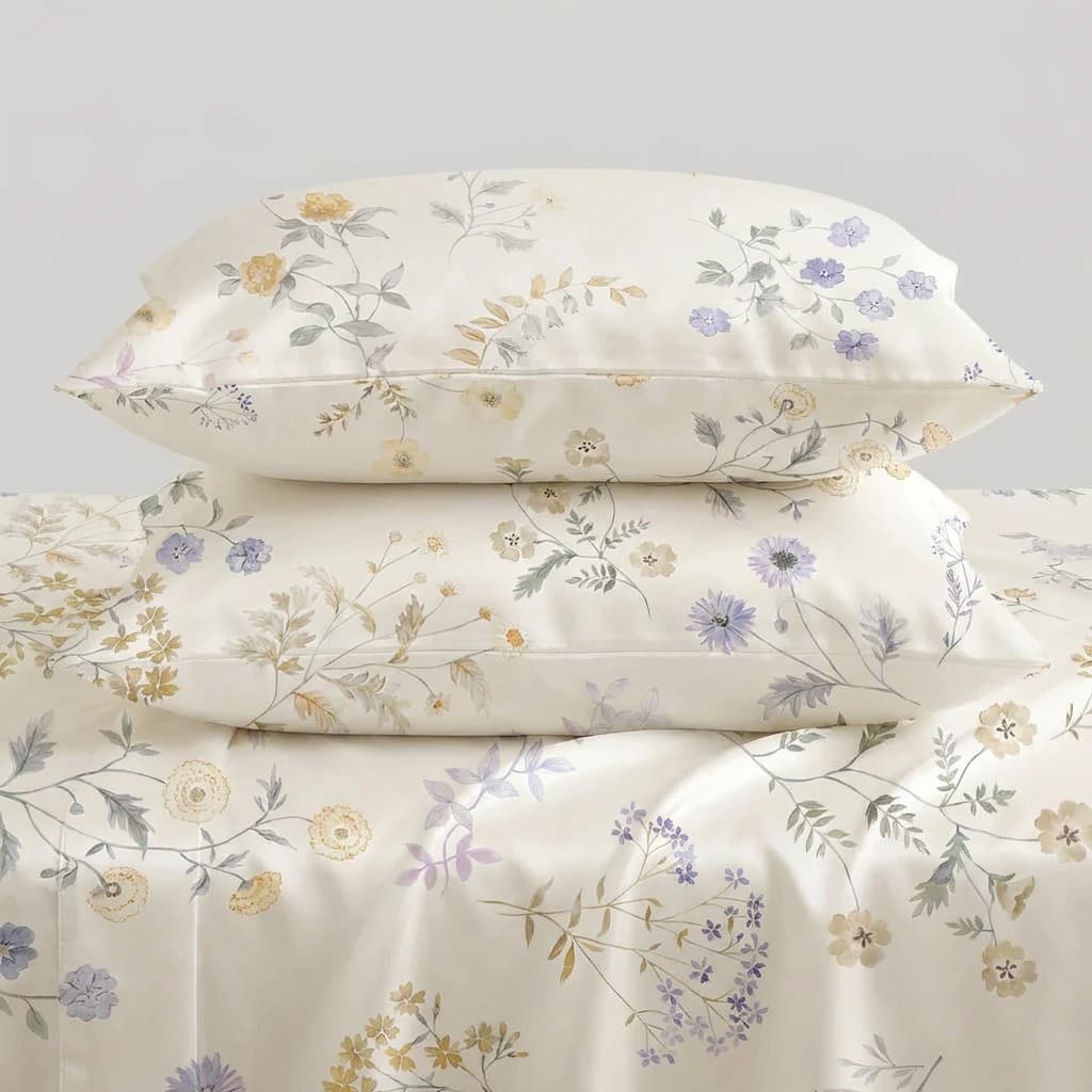 Bộ Ga Gối 3 món Lụa Tencel 60s Họa Tiết