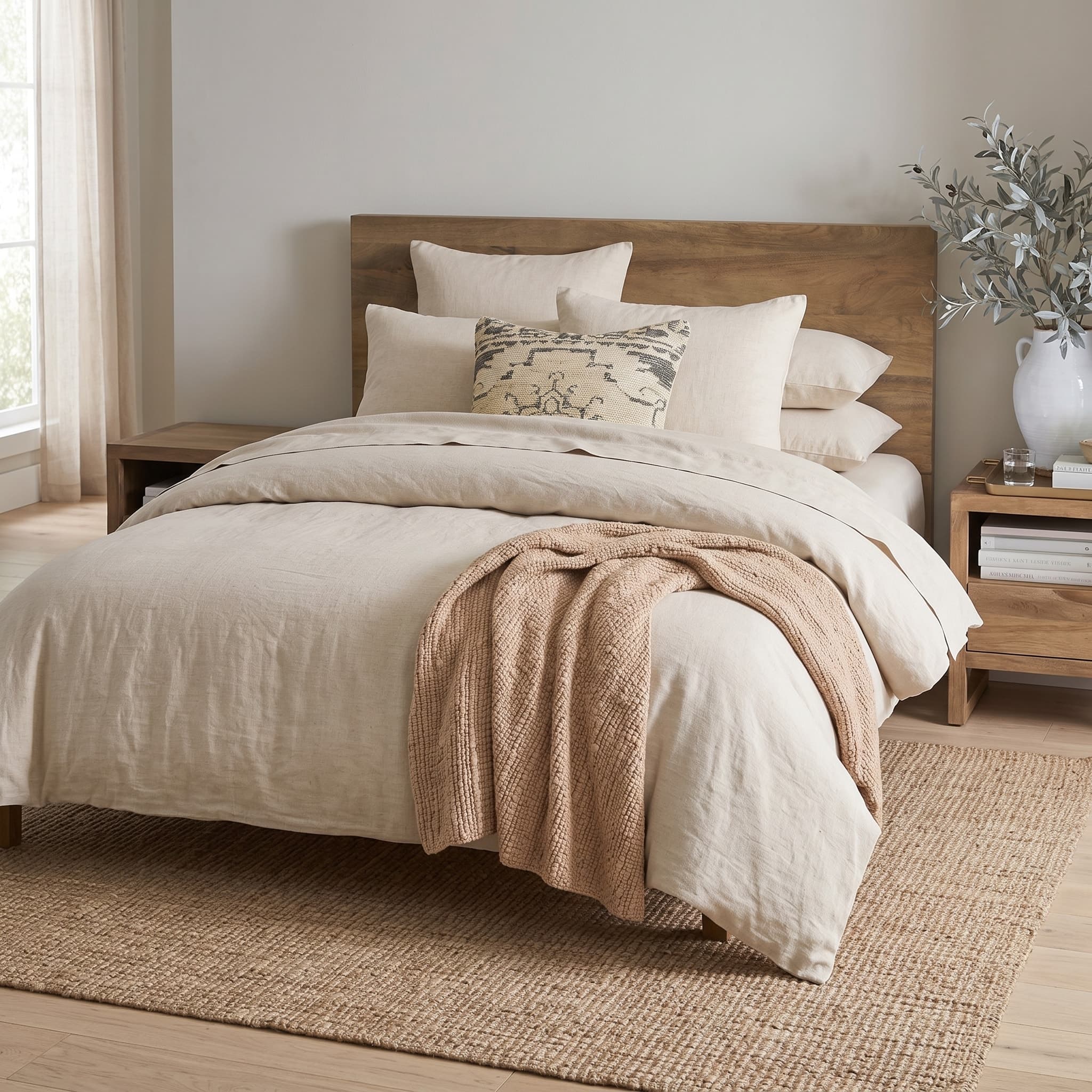 Bộ Chăn Ga Gối 5 món Washed Cotton