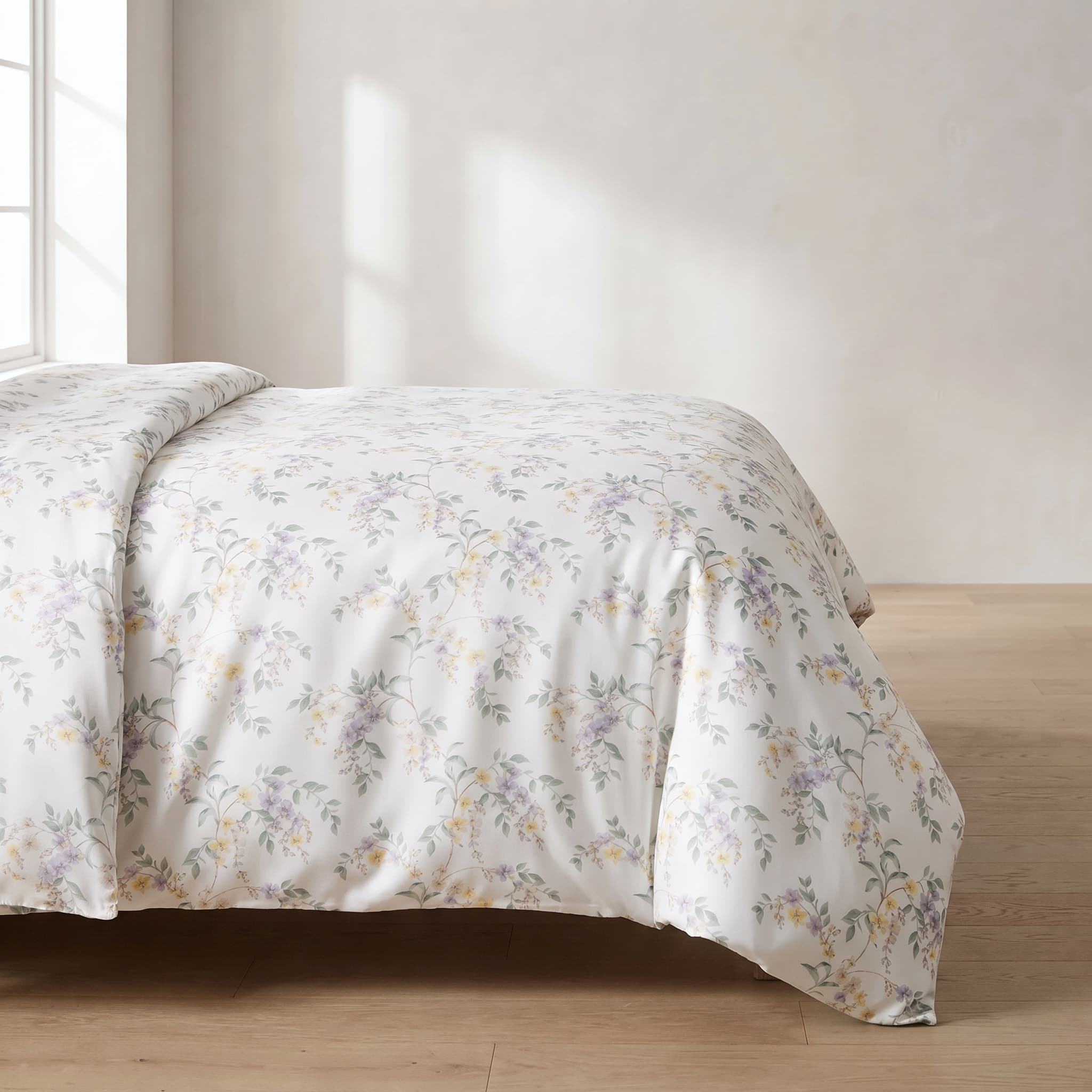 Chăn Chần Gòn Microfiber Lụa Tencel Họa Tiết Chùm Hoa