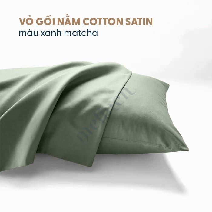 Vỏ Gối Cotton Satin Màu Trơn