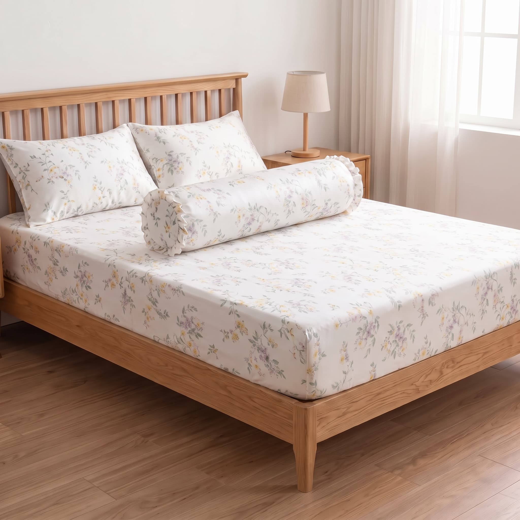 Bộ Ga Gối 4 Món Lụa Tencel 60s Họa Tiết Rosie