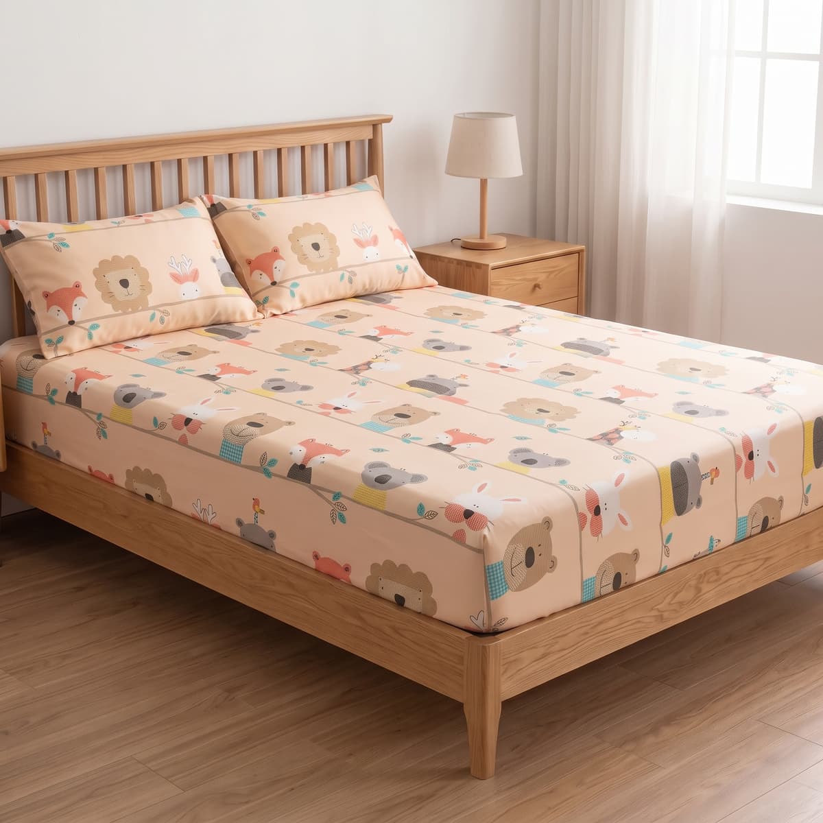 Phòng ngủ sáng với bộ 3 món TENCEL 60s họa tiết Safari