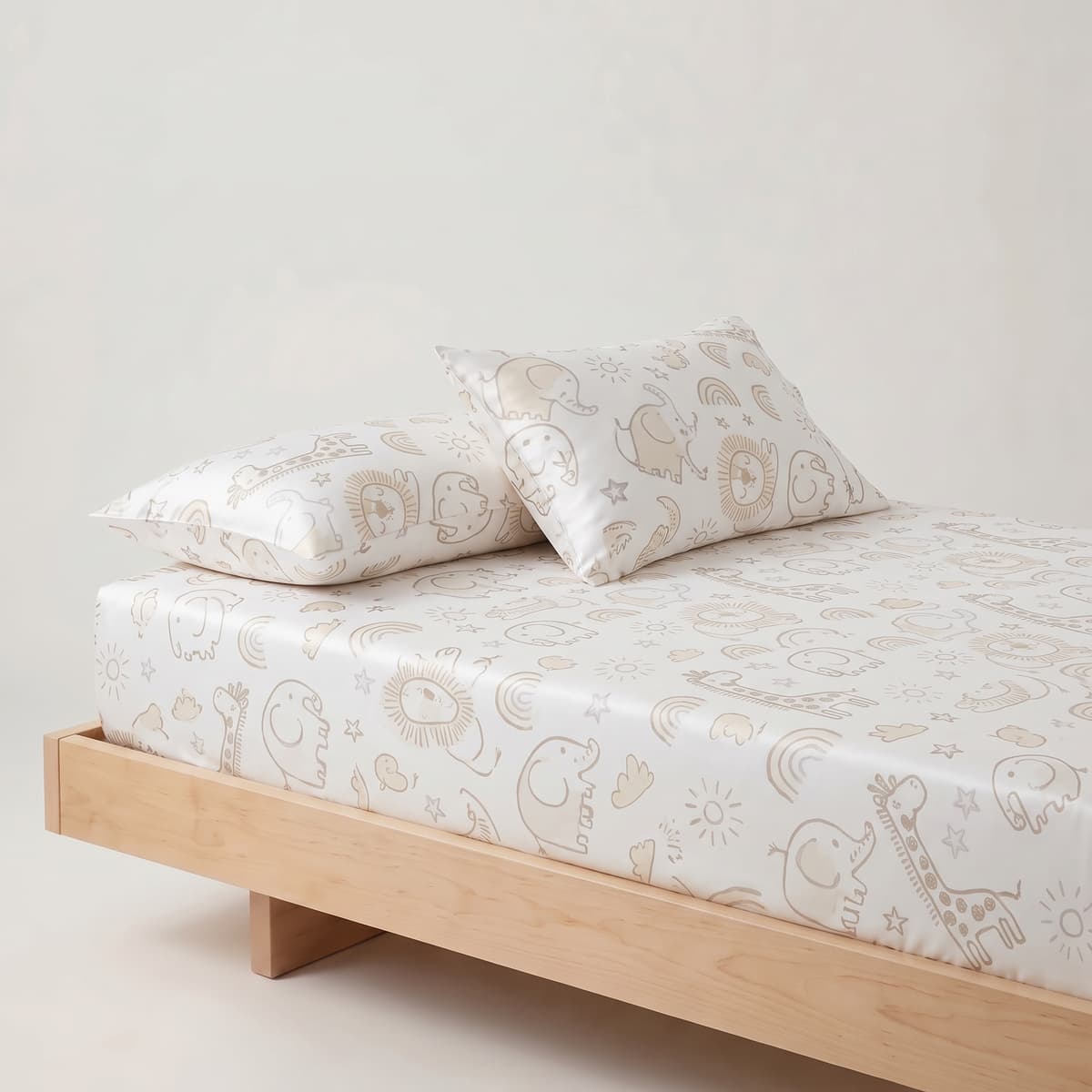 Góc giường với bộ 3 món TENCEL 60s họa tiết Sở Thú